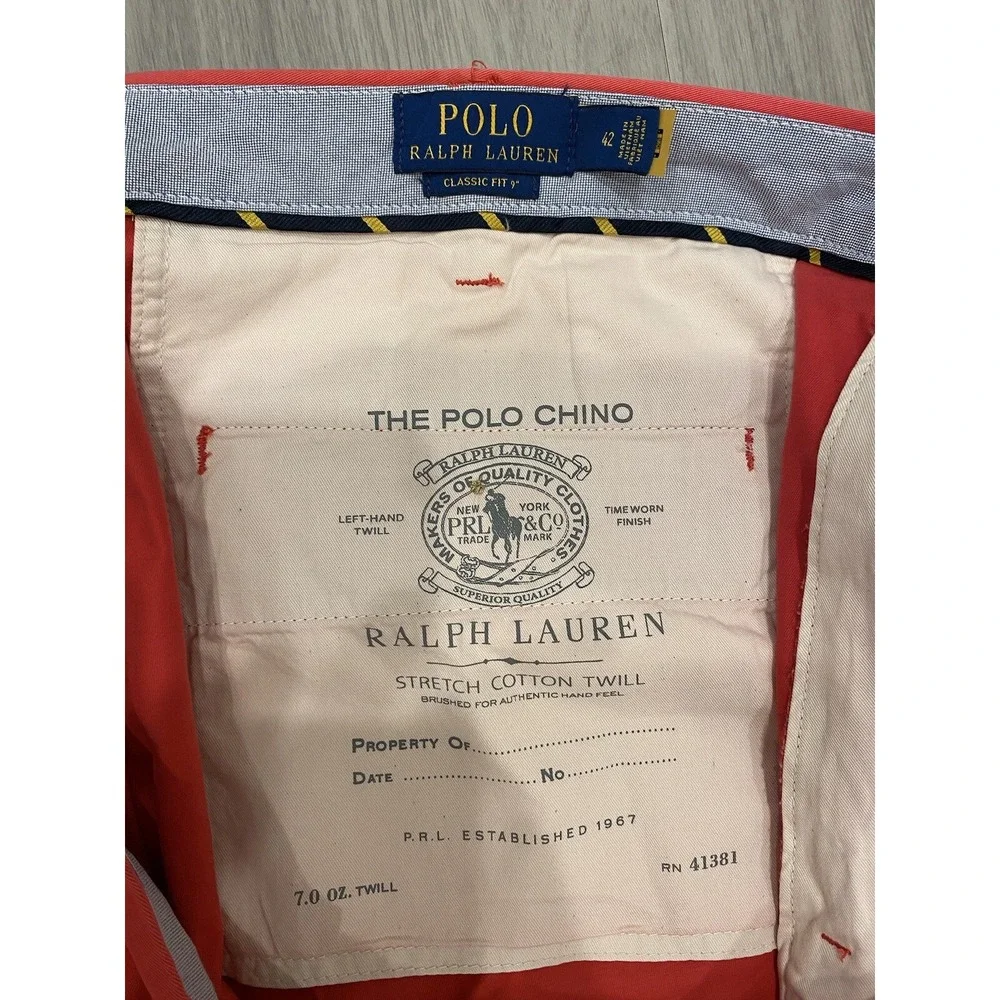 Polo Ralph Lauren Modern Chino Shorts Mens 42 Classic Fit Stretch 9